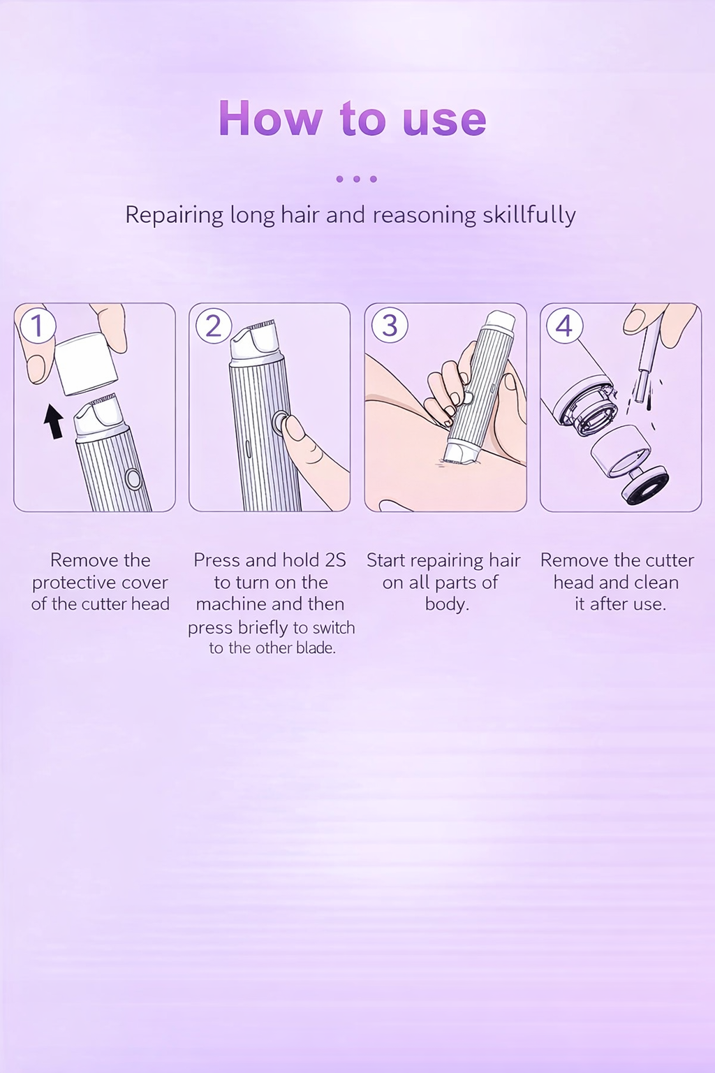2 in 1 Epilator for Women Rechargeable Epilator IPX7